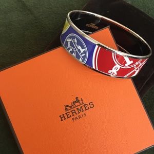 Authentic Hermès Printed enamel bangle